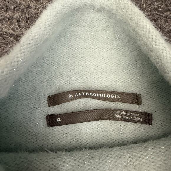 Anthropologie Thea Twofer Sweater Dress Women XL Maxi Mint Lilac Eyelash Boho - Picture 9 of 13